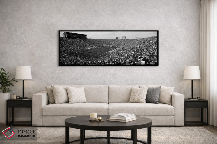 تابلو دکوراتیو "نمای بلند از یک استادیوم فوتبال پر از تماشاگران، ورزشگ… اثر پانورامیک ایمجز - D6B