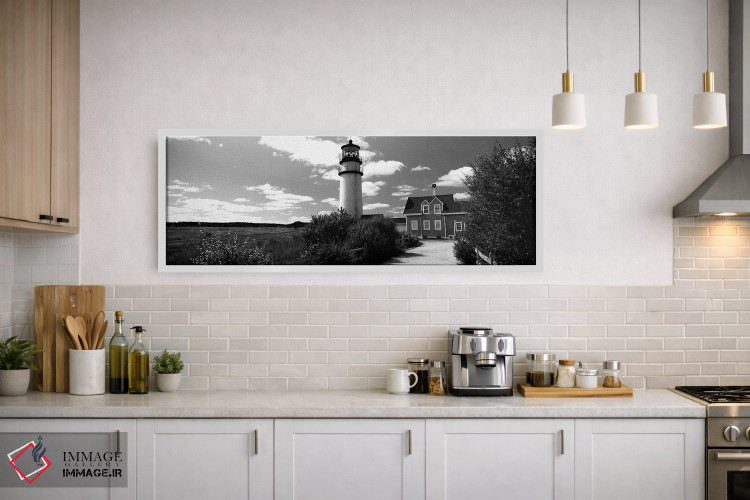 تابلو دکوراتیو "فانوس دریایی هایلند لایت، سواحل ملی کیپ کاد، نورت تراو… اثر پانورامیک ایمجز - D1W
