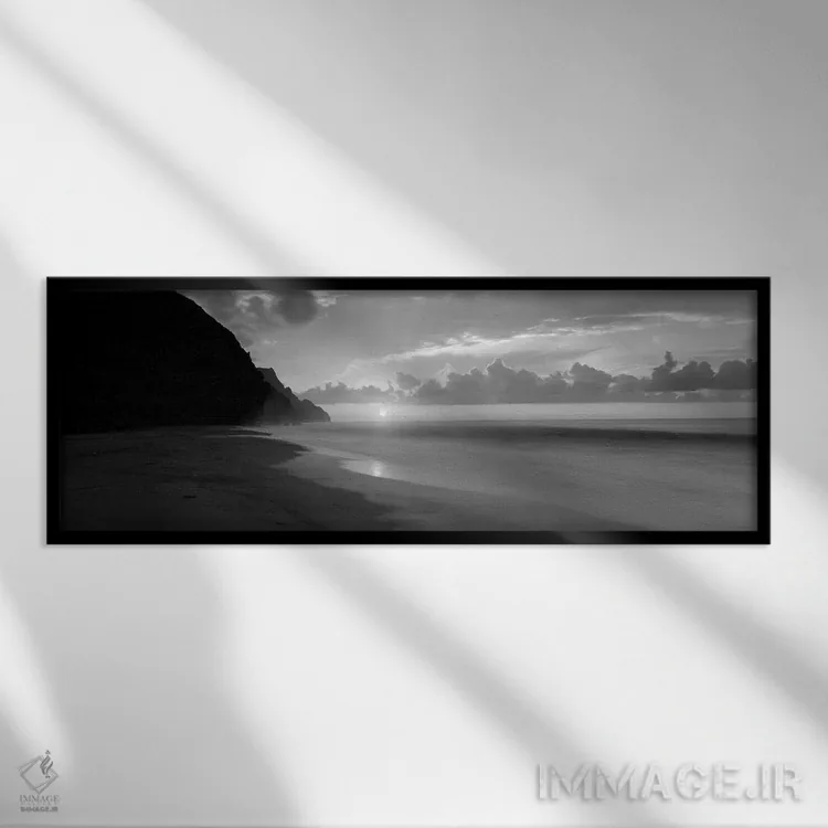 تابلو دکوراتیو "غروب ساحل کلالاو، سواحل ناپالی، هاوایی، ایالات متحده" اثر پانورامیک ایمجز - نمای قابدار مشکی