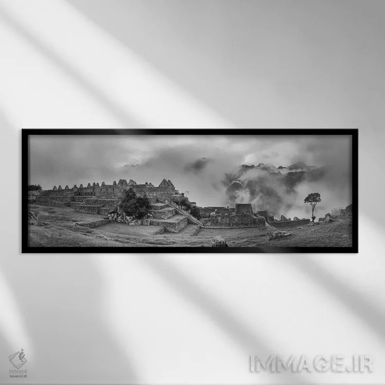 تابلو دکوراتیو "شهر اینکا، ماچو پیچو، استان اوروبامبا، کوسکو، پرو" اثر پانورامیک ایمجز - نمای قابدار مشکی