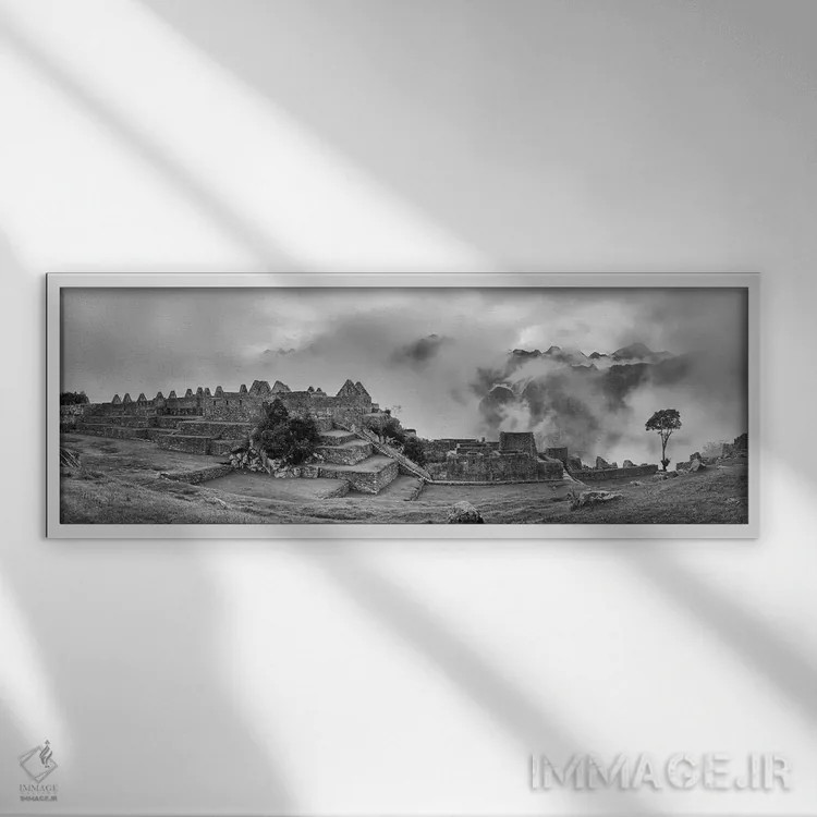 تابلو دکوراتیو "شهر اینکا، ماچو پیچو، استان اوروبامبا، کوسکو، پرو" اثر پانورامیک ایمجز - نمای قابدار سفید