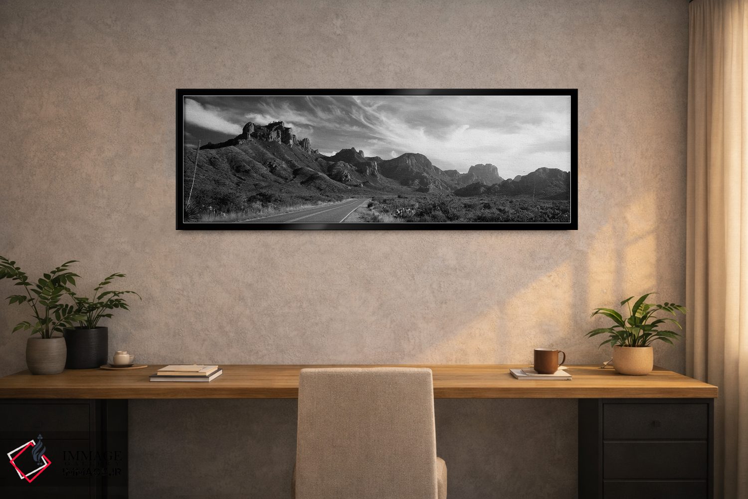 تابلو دکوراتیو "جاده ای که از یک منظر عبور می کند، پارک ملی بیگ بند، ا… اثر پانورامیک ایمجز - D2B