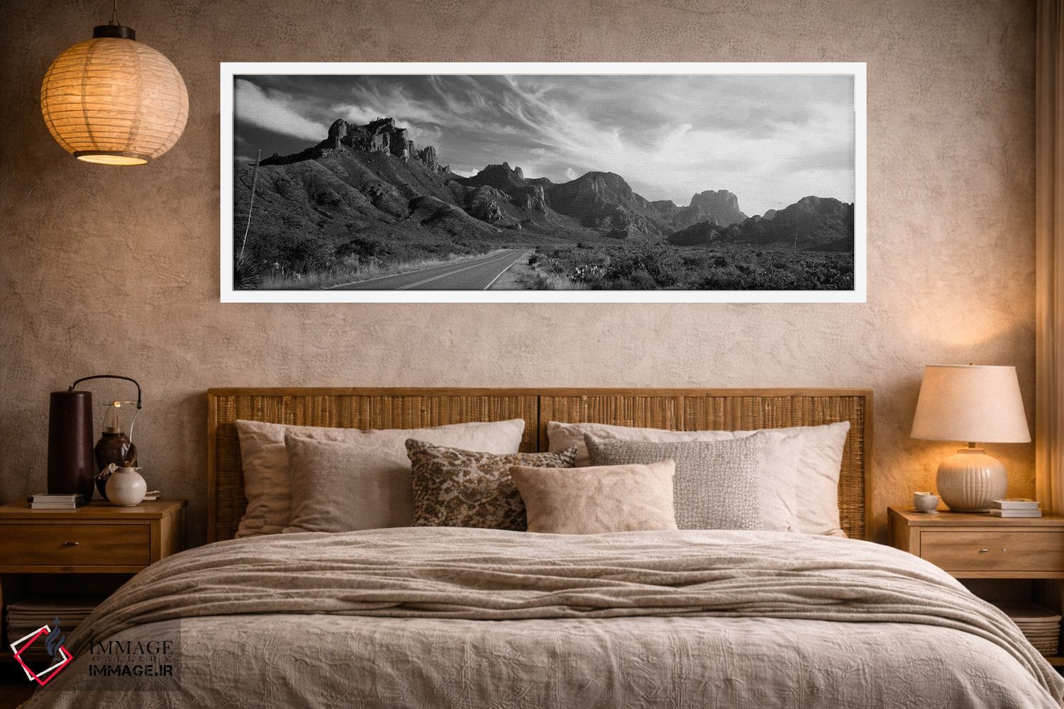 تابلو دکوراتیو "جاده ای که از یک منظر عبور می کند، پارک ملی بیگ بند، ا… اثر پانورامیک ایمجز - D3W