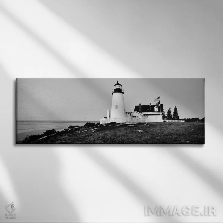 تابلو دکوراتیو "فانوس دریایی در یک ساحل، فانوس دریایی پمکید پوینت، بری… اثر پانورامیک ایمجز - نمای روبهرو روی دیوار