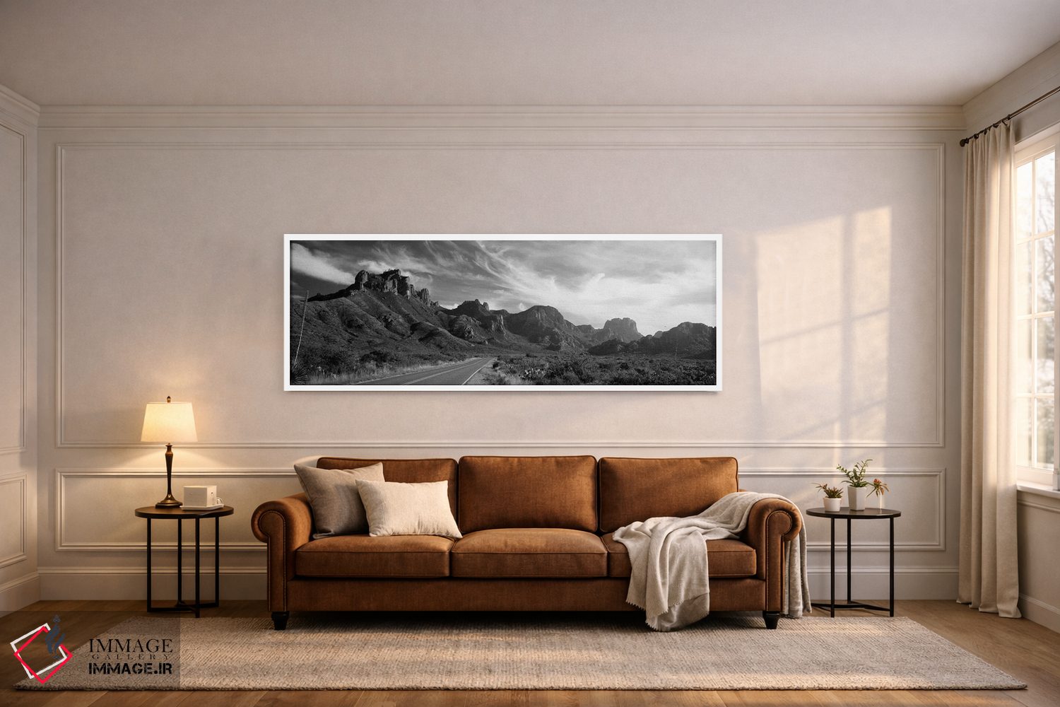 تابلو دکوراتیو "جاده ای که از یک منظر عبور می کند، پارک ملی بیگ بند، ا… اثر پانورامیک ایمجز - D5W