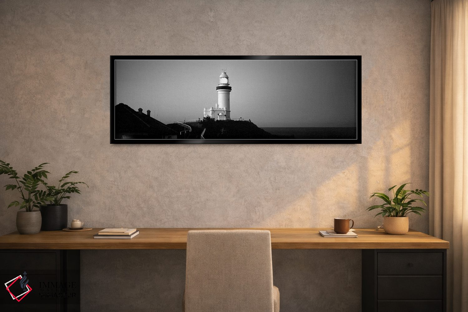 تابلو دکوراتیو "فانوس دریایی در شامگاه، فانوس دریایی بروین بی، نیو ساو… اثر پانورامیک ایمجز - D2B