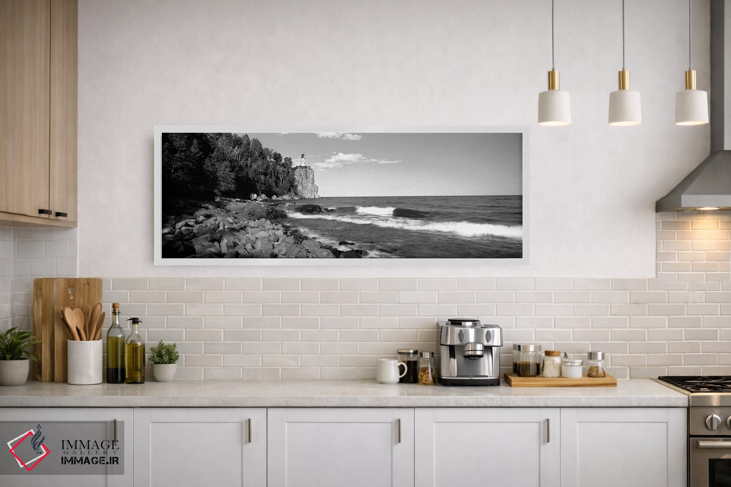 تابلو دکوراتیو "فانوس دریایی روی صخره، فانوس دریایی اسپلیت راک، دریاچه… اثر پانورامیک ایمجز - D1W