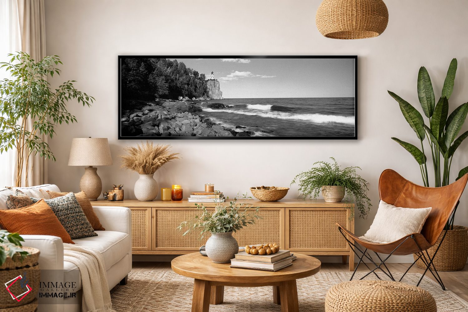 تابلو دکوراتیو "فانوس دریایی روی صخره، فانوس دریایی اسپلیت راک، دریاچه… اثر پانورامیک ایمجز - D5B