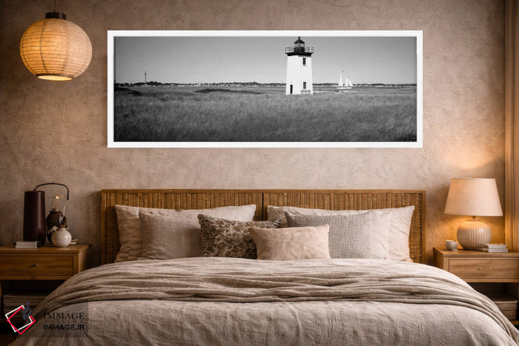تابلو دکوراتیو "فانوس دریایی روی ساحل، فانوس دریایی لانگ پوینت، لانگ پ… اثر پانورامیک ایمجز - D4W