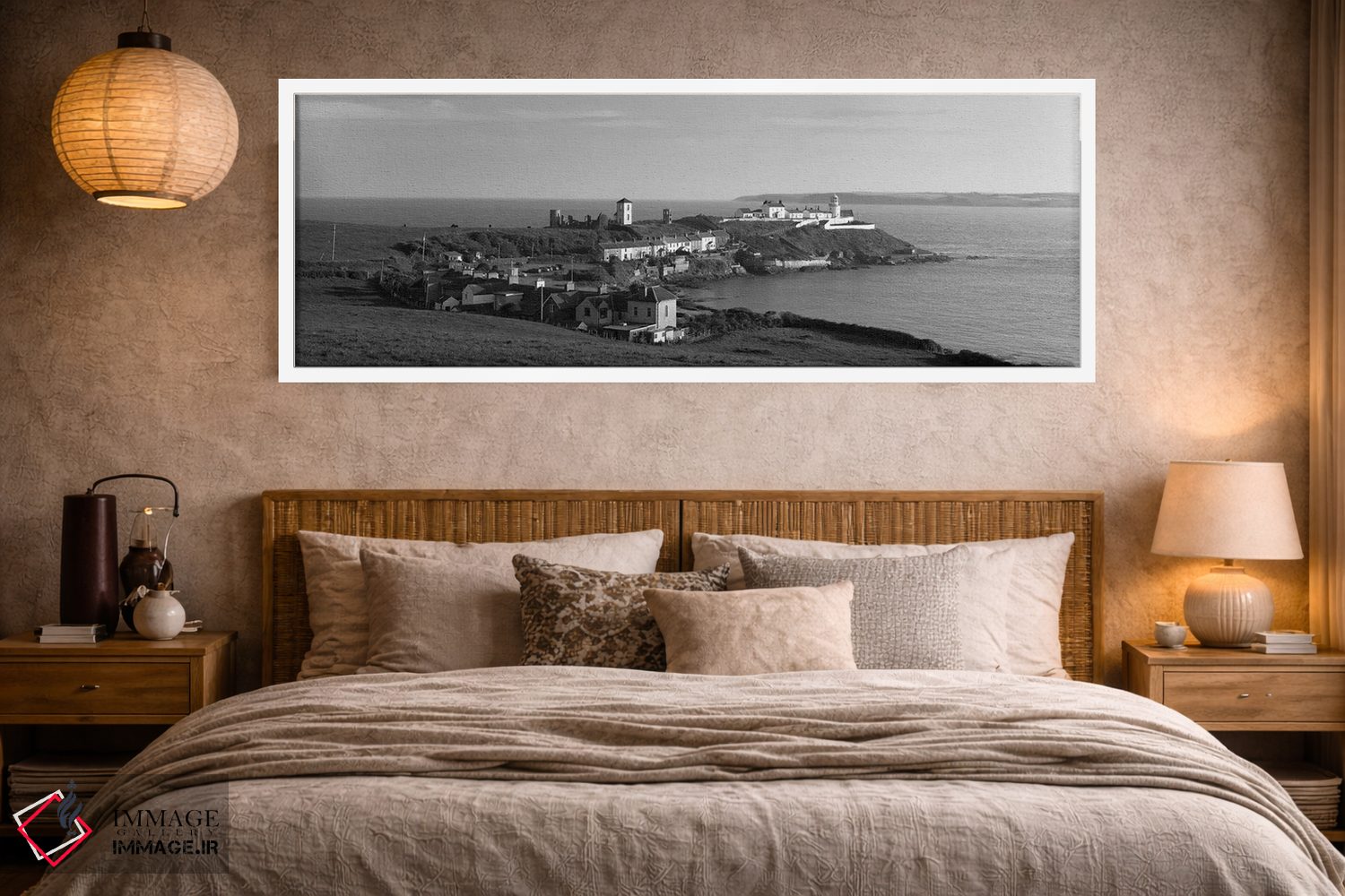 تابلو دکوراتیو "فانوس دریایی روی ساحل، فانوس دریایی روچ، شهرستان کرک… اثر پانورامیک ایمجز - D3W