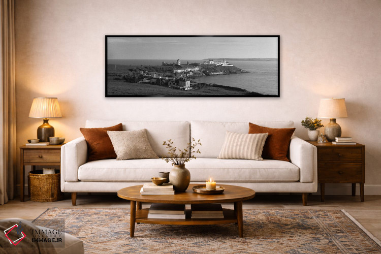 تابلو دکوراتیو "فانوس دریایی روی ساحل، فانوس دریایی روچ، شهرستان کرک… اثر پانورامیک ایمجز - D6B