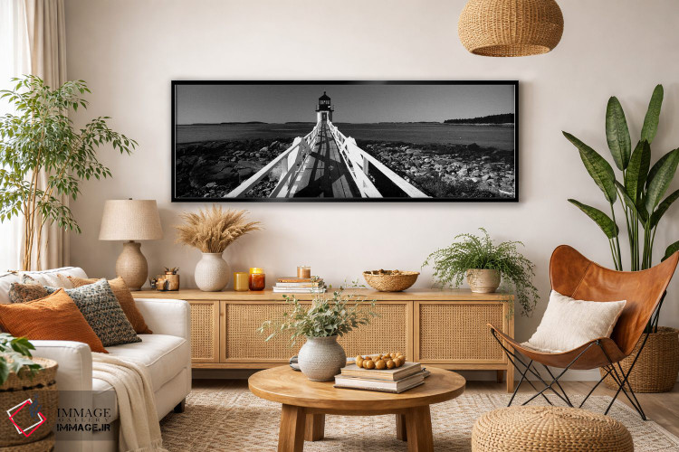 تابلو دکوراتیو "فانوس دریایی روی ساحل، فانوس دریایی مارشال پوینت، ساخت… اثر پانورامیک ایمجز - D4B