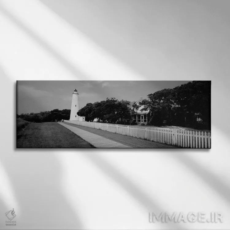 تابلو دکوراتیو "نمای زاویه پایین از فانوس دریایی، فانوس دریایی اوکراکو… اثر پانورامیک ایمجز - نمای روبهرو روی دیوار