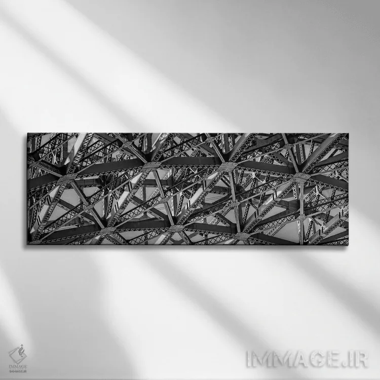 تابلو دکوراتیو "نمای زاویه پایین از جزئیات ساختار پل دروازه طلایی، خلی… اثر پانورامیک ایمجز - نمای روبهرو روی دیوار