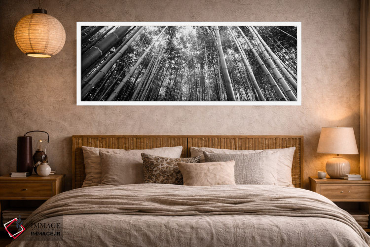 تابلو دکوراتیو "نمای زاویه پایین از درختان بامبو، آراشیاما، استان کیوت… اثر پانورامیک ایمجز - D4W