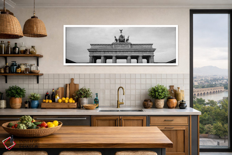 تابلو دکوراتیو "نمای زاویه پایین از دروازه براندنبورگ، پارایزر پلاتز… اثر پانورامیک ایمجز - D3W