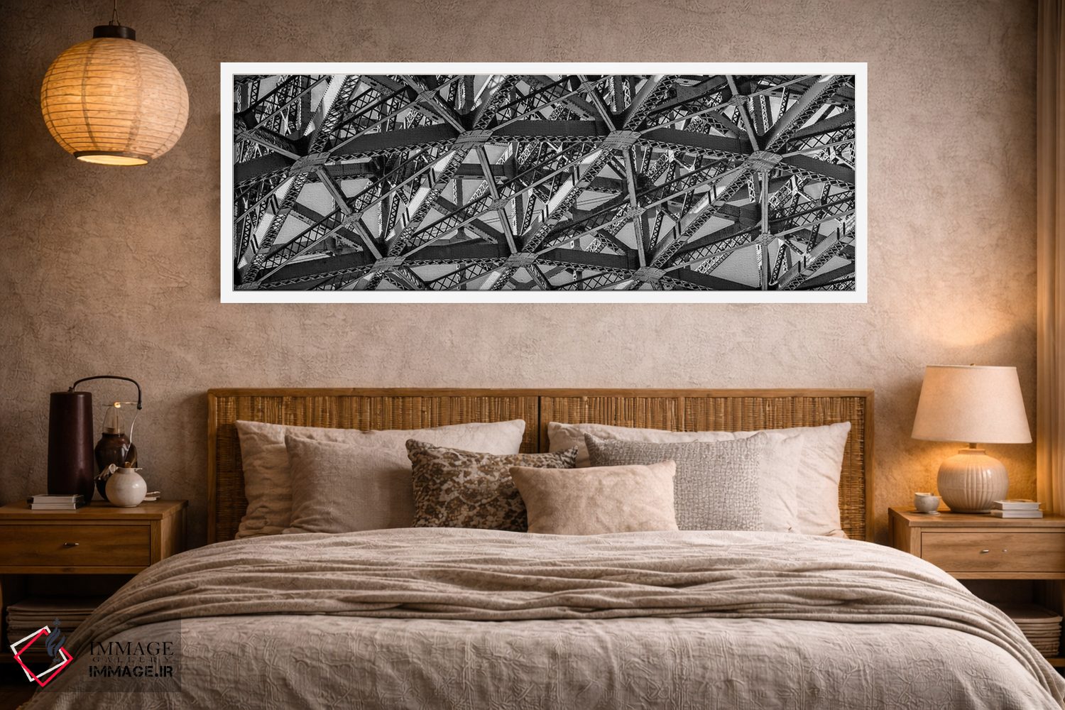 تابلو دکوراتیو "نمای زاویه پایین از جزئیات ساختار پل دروازه طلایی، خلی… اثر پانورامیک ایمجز - D3W