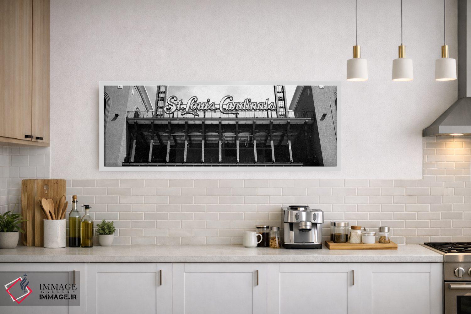 تابلو دکوراتیو "نمای زاویه پایین از استادیوم بوش در سنت لوئیس، میزوری… اثر پانورامیک ایمجز - D1W