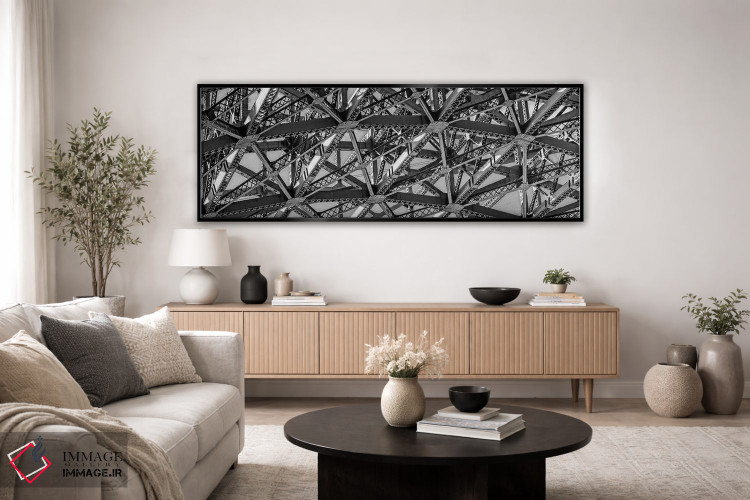 تابلو دکوراتیو "نمای زاویه پایین از جزئیات ساختار پل دروازه طلایی، خلی… اثر پانورامیک ایمجز - D4B