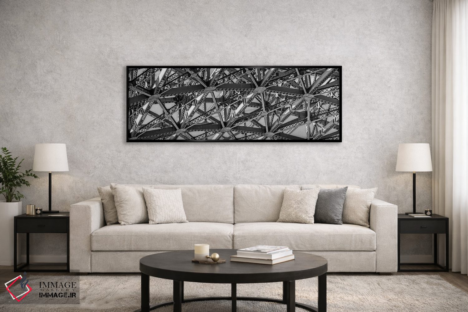 تابلو دکوراتیو "نمای زاویه پایین از جزئیات ساختار پل دروازه طلایی، خلی… اثر پانورامیک ایمجز - D6B