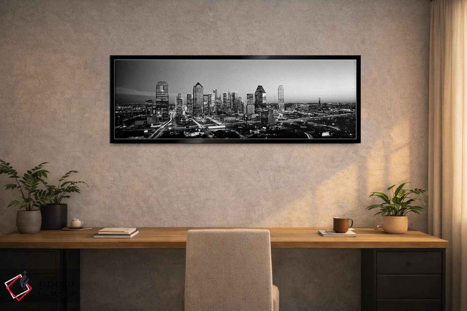 تابلو دکوراتیو "شب، دالاس، تکزاس، ایالات متحده" اثر پانورامیک ایمجز - D2B