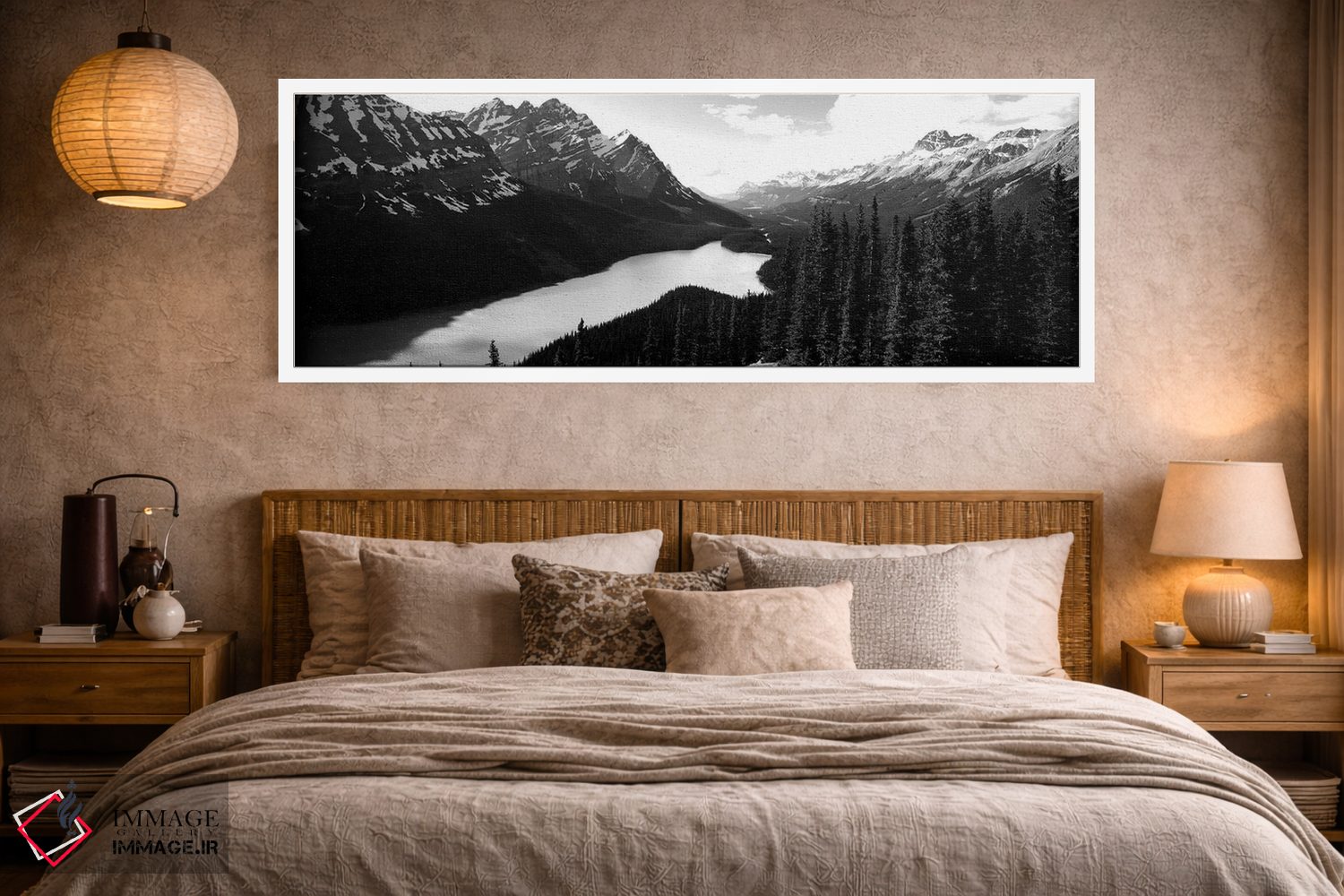 تابلو دکوراتیو "رشته کوه کنار دریاچه، پارک ملی بانف، آلبرتا، کانادا" اثر پانورامیک ایمجز - D4W
