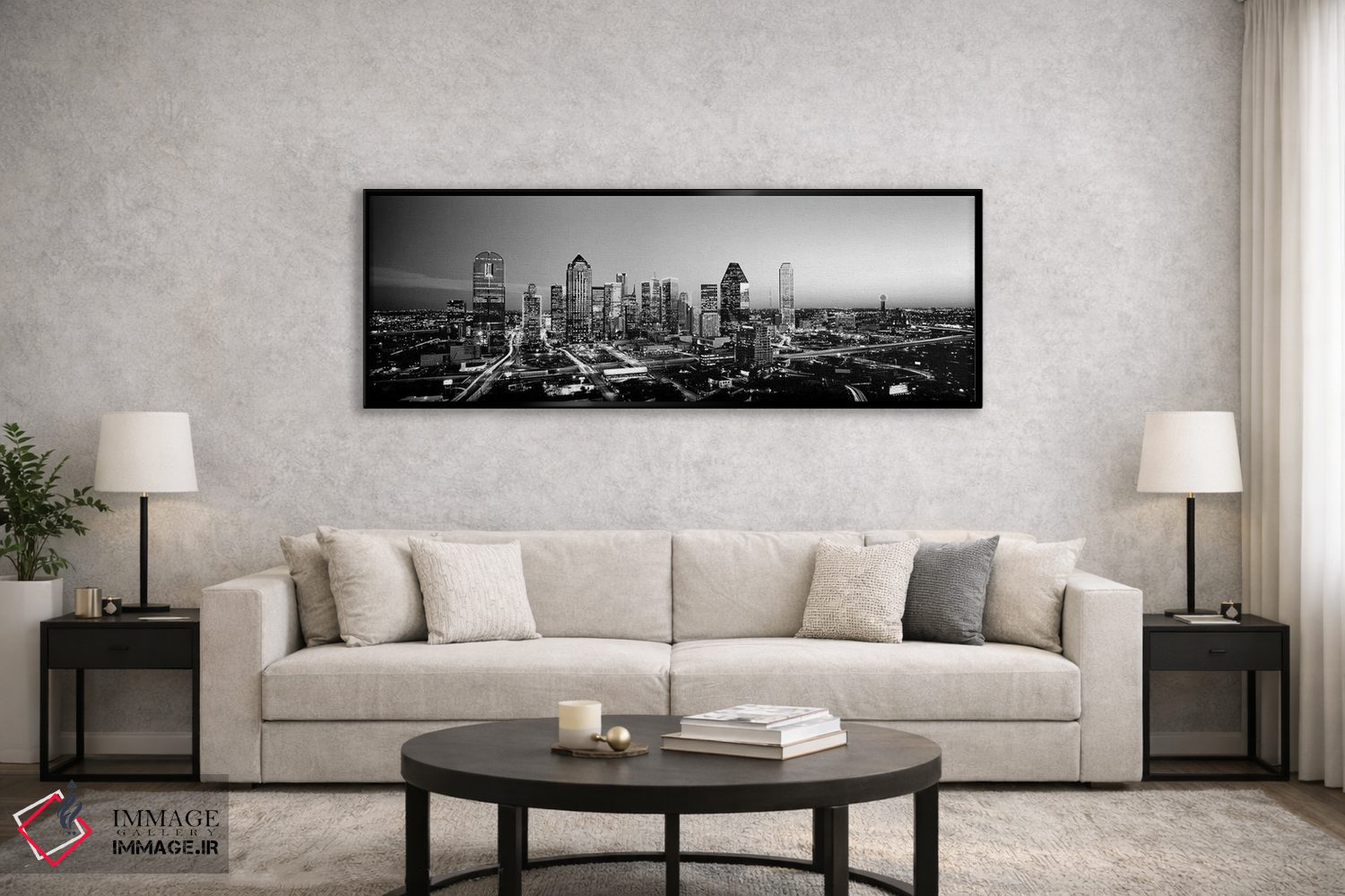 تابلو دکوراتیو "شب، دالاس، تکزاس، ایالات متحده" اثر پانورامیک ایمجز - D6B