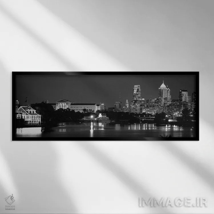 تابلو دکوراتیو "فیلادلفیا، پنسیلوانیا، ایالات متحده" اثر پانورامیک ایمجز - نمای قابدار مشکی