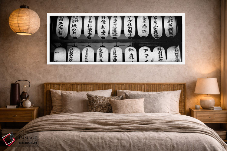 تابلو دکوراتیو "فانوس های کاغذی روشن در ردیف، معبد کودای-جی، منطقه هیگ… اثر پانورامیک ایمجز - D3W