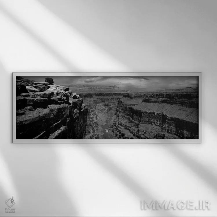 تابلو دکوراتیو "رودخانه ای که از دره ای عبور می کند، منظره توروایپ، بخ… اثر پانورامیک ایمجز - نمای قابدار سفید