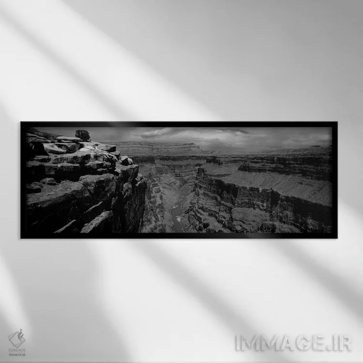 تابلو دکوراتیو "رودخانه ای که از دره ای عبور می کند، منظره توروایپ، بخ… اثر پانورامیک ایمجز - نمای قابدار مشکی