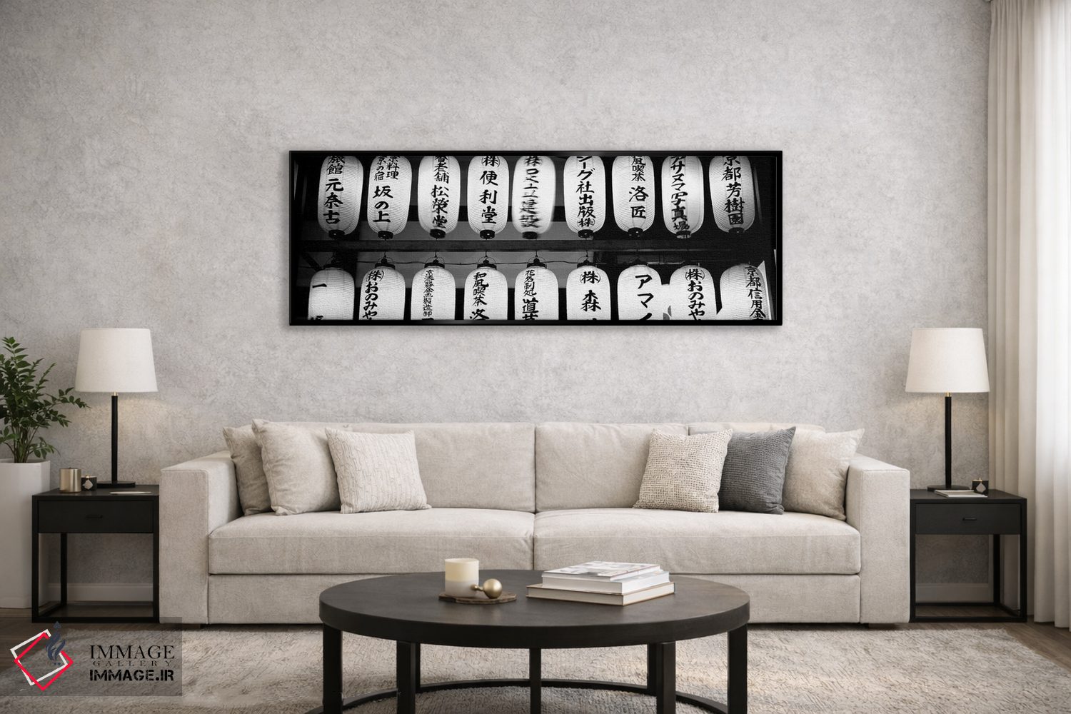 تابلو دکوراتیو "فانوس های کاغذی روشن در ردیف، معبد کودای-جی، منطقه هیگ… اثر پانورامیک ایمجز - D6B