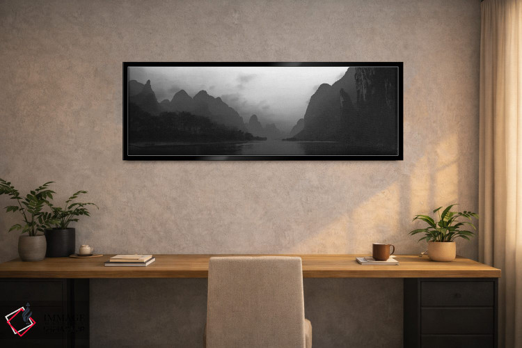 تابلو دکوراتیو "رودخانه ای که از دامنه تپه ها عبور می کند، تپه های گوی… اثر پانورامیک ایمجز - D2B