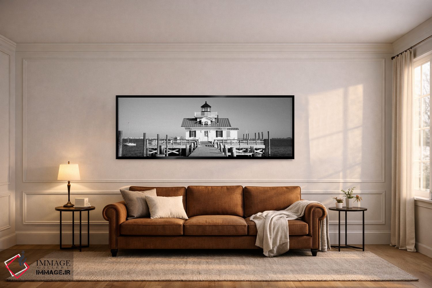 تابلو دکوراتیو "فانوس دریایی مرداب روآنوک، بانک های بیرونی، کارولینای… اثر پانورامیک ایمجز - D6B