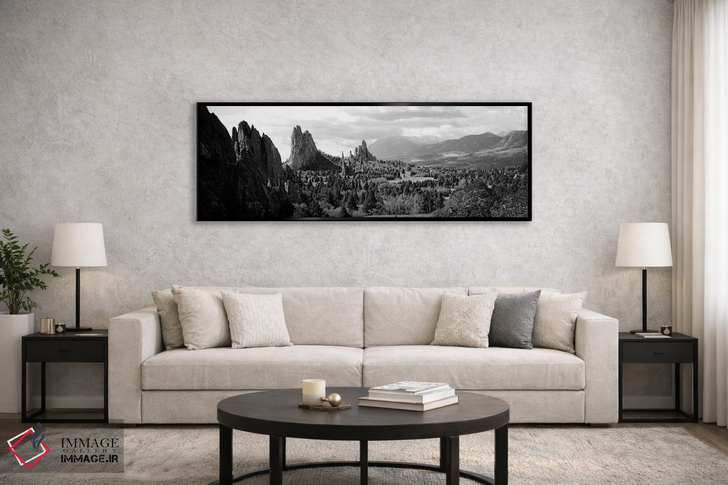 تابلو دکوراتیو "چیدمان های صخره ای روی یک چشم انداز، باغ خدایان، کلراد… اثر پانورامیک ایمجز - D6B