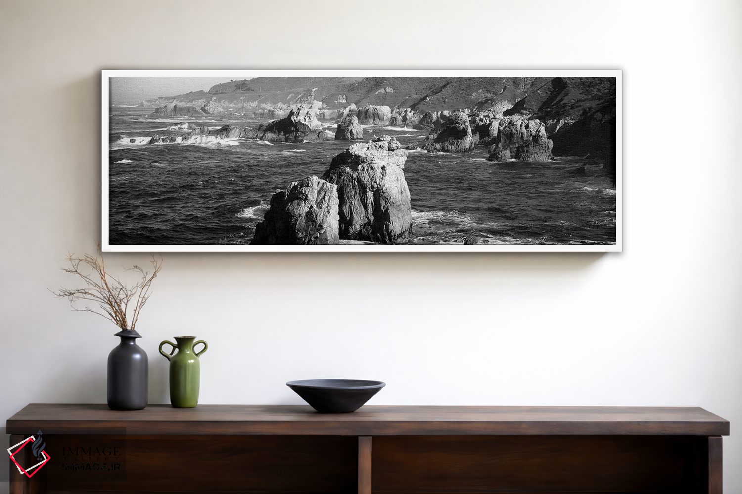 تابلو دکوراتیو "چیدمان های صخره ای روی ساحل، بیگ سور، ساحل ایالتی گارا… اثر پانورامیک ایمجز - D1W