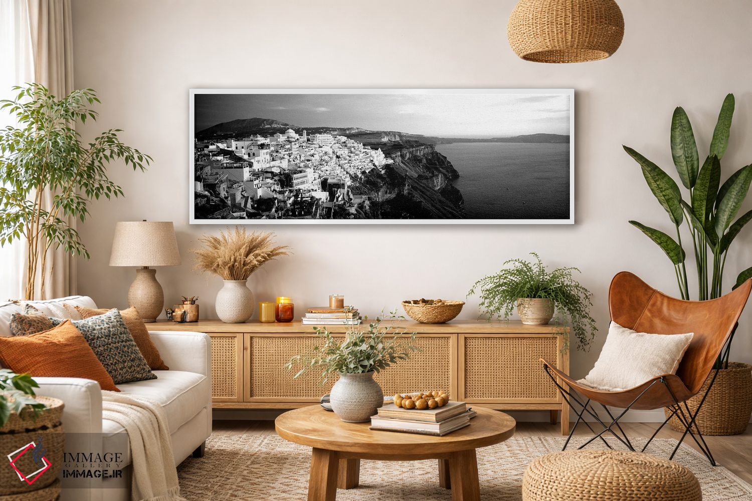 تابلو دکوراتیو "سانتورینی، یونان" اثر پانورامیک ایمجز - D3W