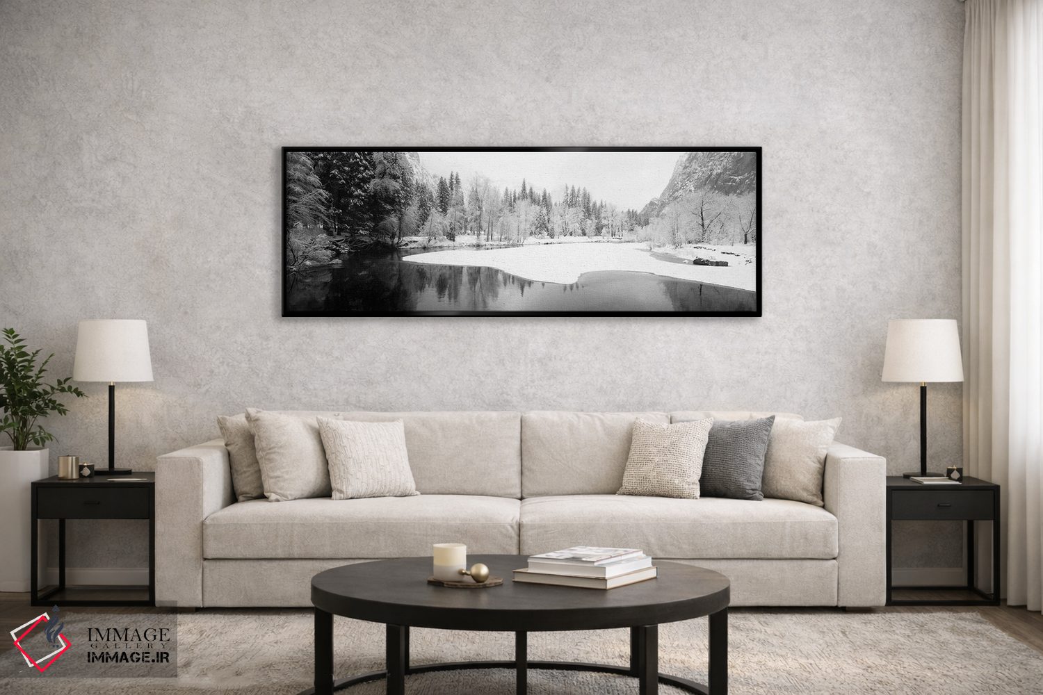 تابلو دکوراتیو "درختان پوشیده از برف در یک جنگل، پارک ملی یوسمیتی، کال… اثر پانورامیک ایمجز - D5B