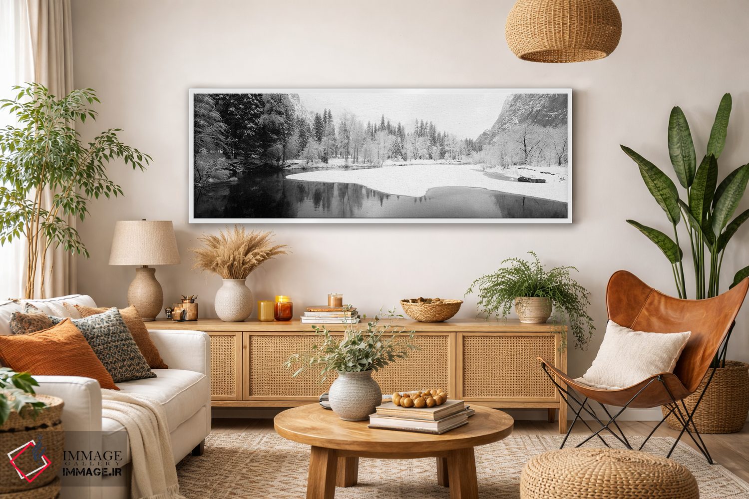 تابلو دکوراتیو "درختان پوشیده از برف در یک جنگل، پارک ملی یوسمیتی، کال… اثر پانورامیک ایمجز - D4W