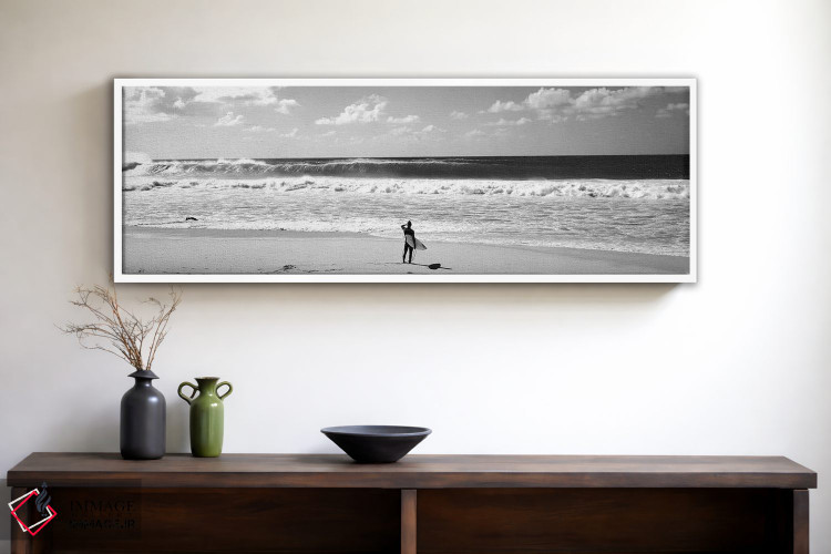 تابلو دکوراتیو "ساحل نشین ایستاده در ساحل، ساحل شمالی، اوآهو، هاوایی… اثر پانورامیک ایمجز - D1W