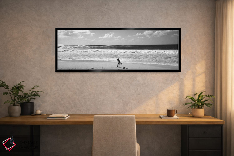 تابلو دکوراتیو "ساحل نشین ایستاده در ساحل، ساحل شمالی، اوآهو، هاوایی… اثر پانورامیک ایمجز - D2B