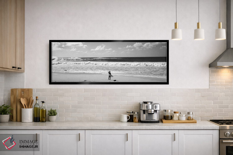 تابلو دکوراتیو "ساحل نشین ایستاده در ساحل، ساحل شمالی، اوآهو، هاوایی… اثر پانورامیک ایمجز - D3B