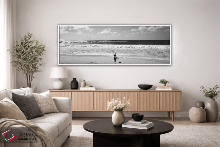 تابلو دکوراتیو "ساحل نشین ایستاده در ساحل، ساحل شمالی، اوآهو، هاوایی… اثر پانورامیک ایمجز - D4W