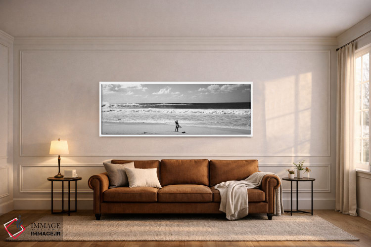 تابلو دکوراتیو "ساحل نشین ایستاده در ساحل، ساحل شمالی، اوآهو، هاوایی… اثر پانورامیک ایمجز - D5W