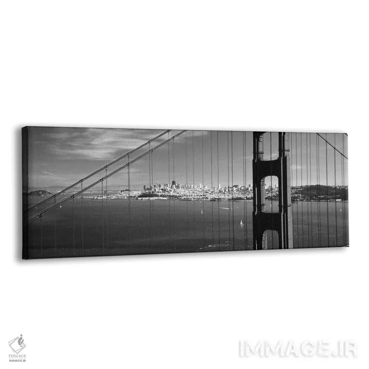تابلو دکوراتیو "پل معلق با شهری در پس زمینه، پل دروازه طلایی، سانفرانس… اثر پانورامیک ایمجز - نمای پرسپکتیو محصول