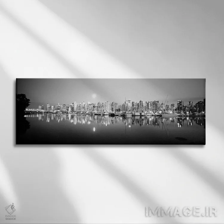 تابلو دکوراتیو "خط افق ونکوور، بریتیش کلمبیا، کانادا" اثر پانورامیک ایمجز - نمای روبهرو روی دیوار