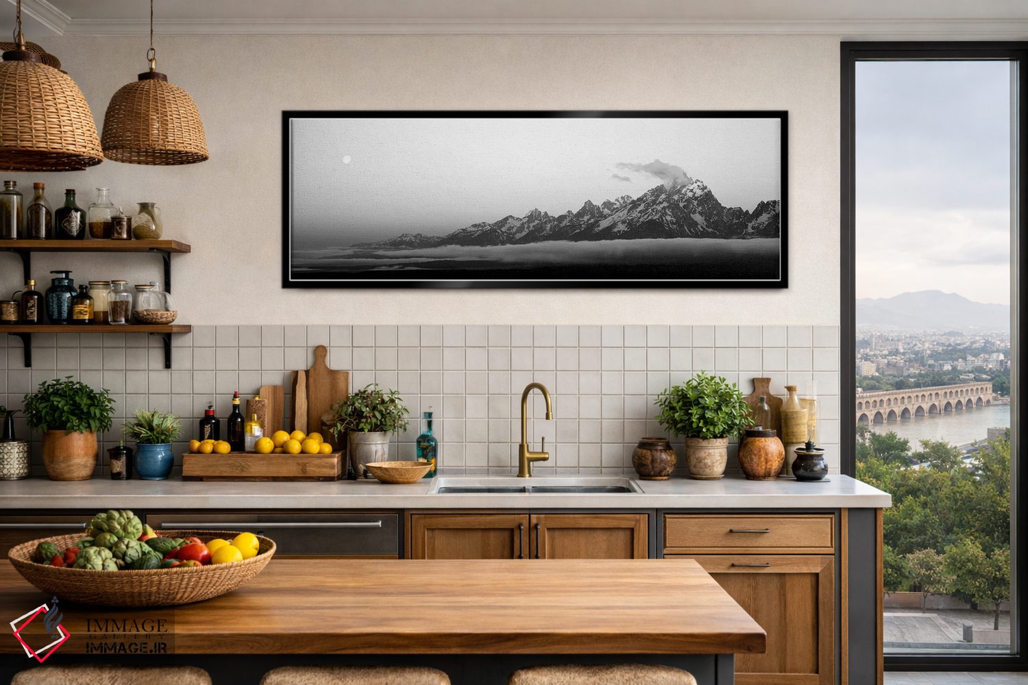 تابلو دکوراتیو "رشته کوه تی تن، پارک ملی گرند تی تن، وایومینگ، ایالات… اثر پانورامیک ایمجز - D4B