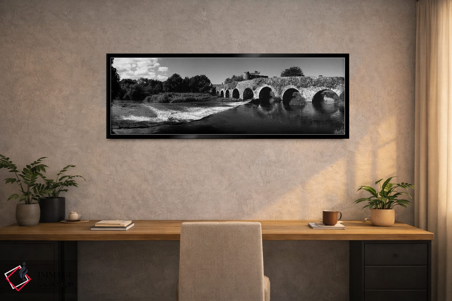 تابلو دکوراتیو "پل سیزده طاقی بر روی رودخانه فانشین، گلانوورث، شهرستان… اثر پانورامیک ایمجز - D2B