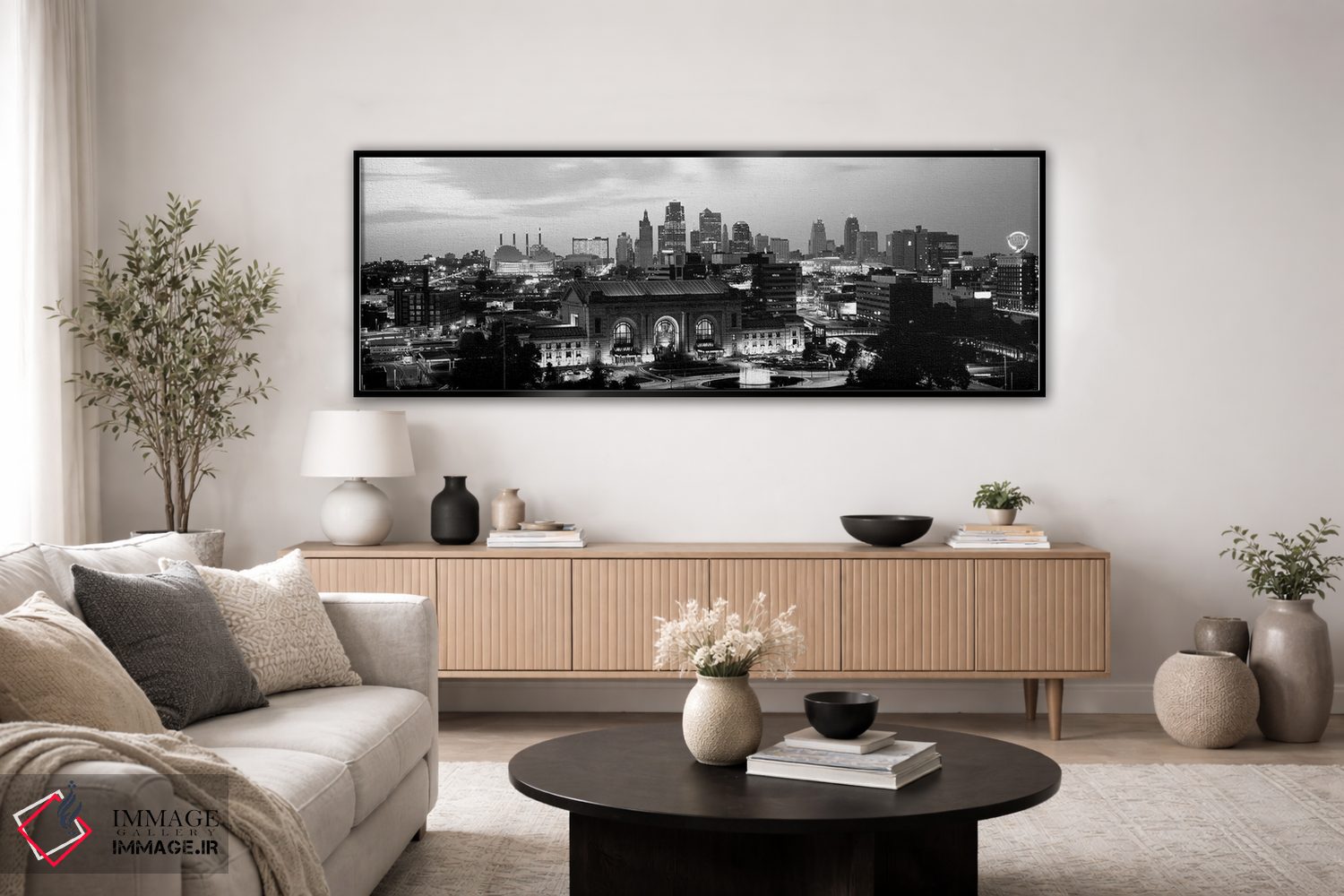 تابلو دکوراتیو "ایستگاه اتحادیه در هنگام غروب با خط افق شهری در پس زمی… اثر پانورامیک ایمجز - D5B