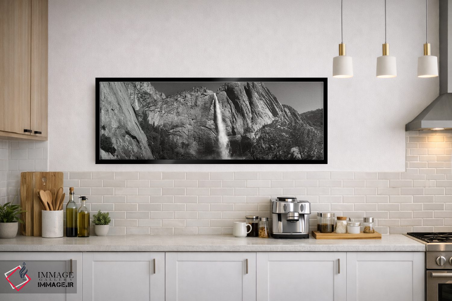 تابلو دکوراتیو "آبشار ریخته از سنگ ها در یک جنگل، آبشار برایدوایل، دره… اثر پانورامیک ایمجز - D2B